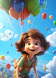 Balloon adventure character created by kids game app development company