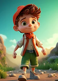Explorer boy character designed by kids game development company