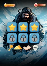 Shooter game development level selection screen with icons and character